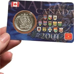 🎈$10 add on - 2001 - CANADA 50 Cents - P Specimen - SEALED Card